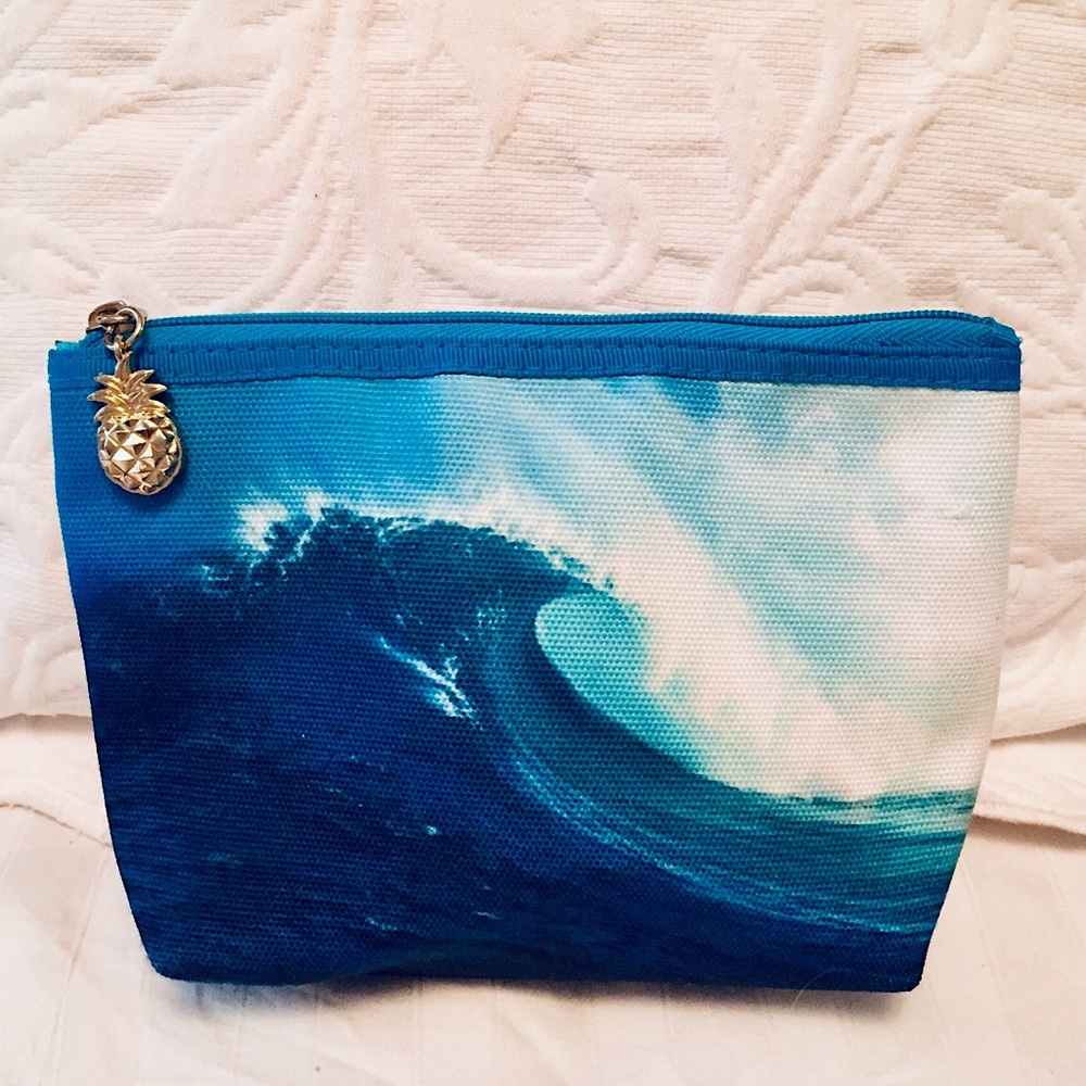 🌊Bath & Body Works Blue Ocean Canvas Cosmetic Bag